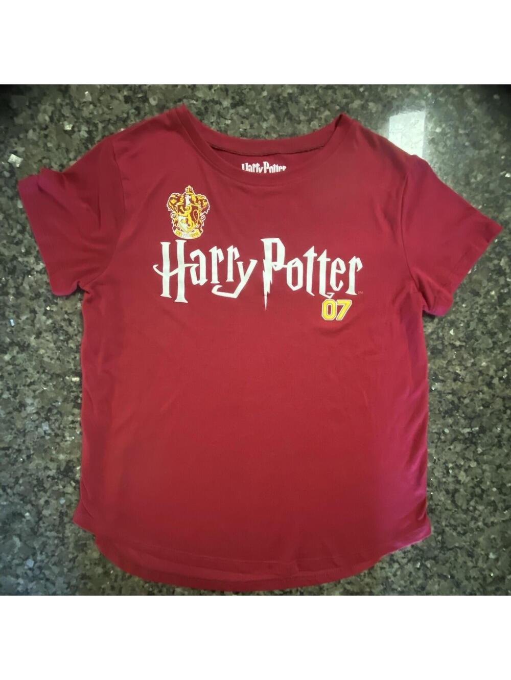 Harry Potter Logo Girls L Red Short Sleeve Crew Neck Pullover T-Shirt
